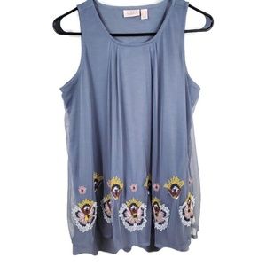 Logo Lavish Gray Tank with Embroidery Size Small